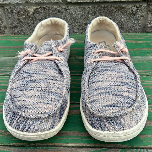 Hey Dude Wendy Sox Womens Sz 7 Light Pink Slip On Comfort Casual Flat Shoes - Picture 5 of 11